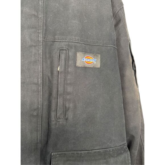 Vtg Dickies Duck Canvas Work Chore Coat Men’s XL Black Quilted Faded Distress - Picture 3 of 9